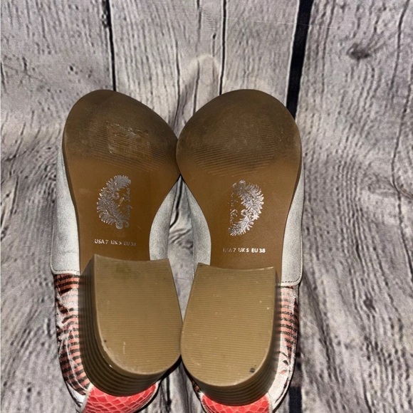 Ruby Shoo Brooke Coral Low Heel Loafer Size US 7 UK 5 EU 38 Leather Suede Floral - Picture 5 of 7